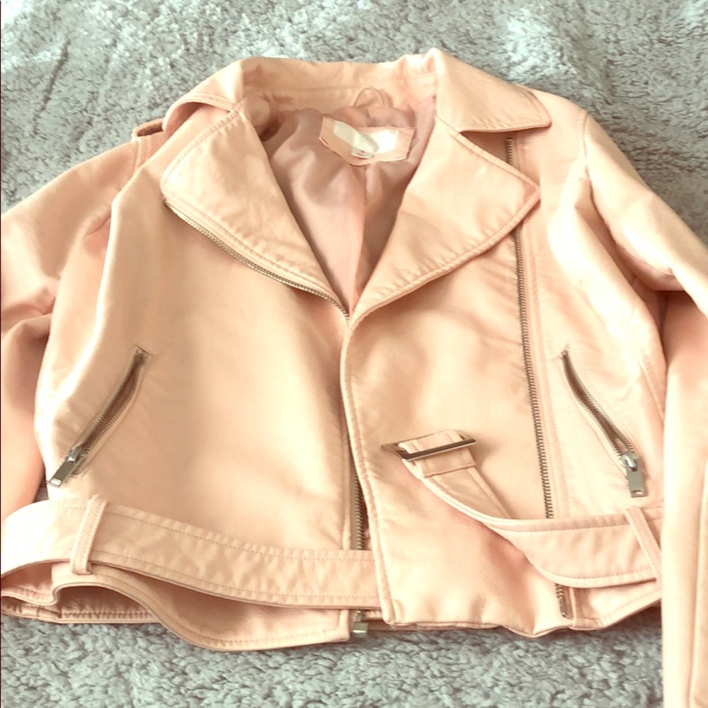 Light pink pleather jacket